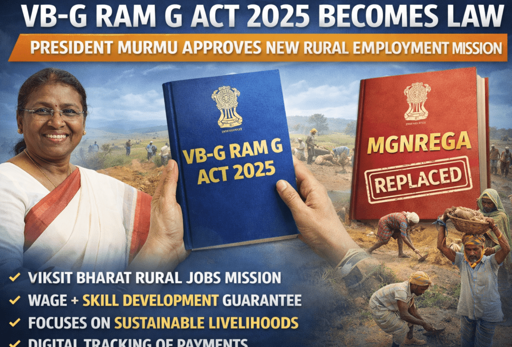 President Droupadi Murmu has Given her Approval to the New Rural Employment Bill, 2025